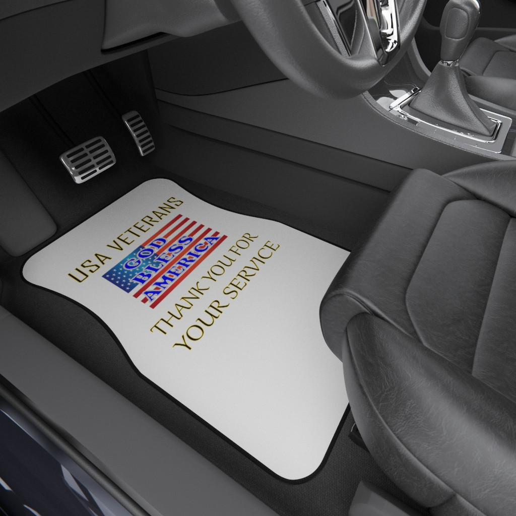 USA Veterans Thank You for Your Service Car Mats (Set of 4