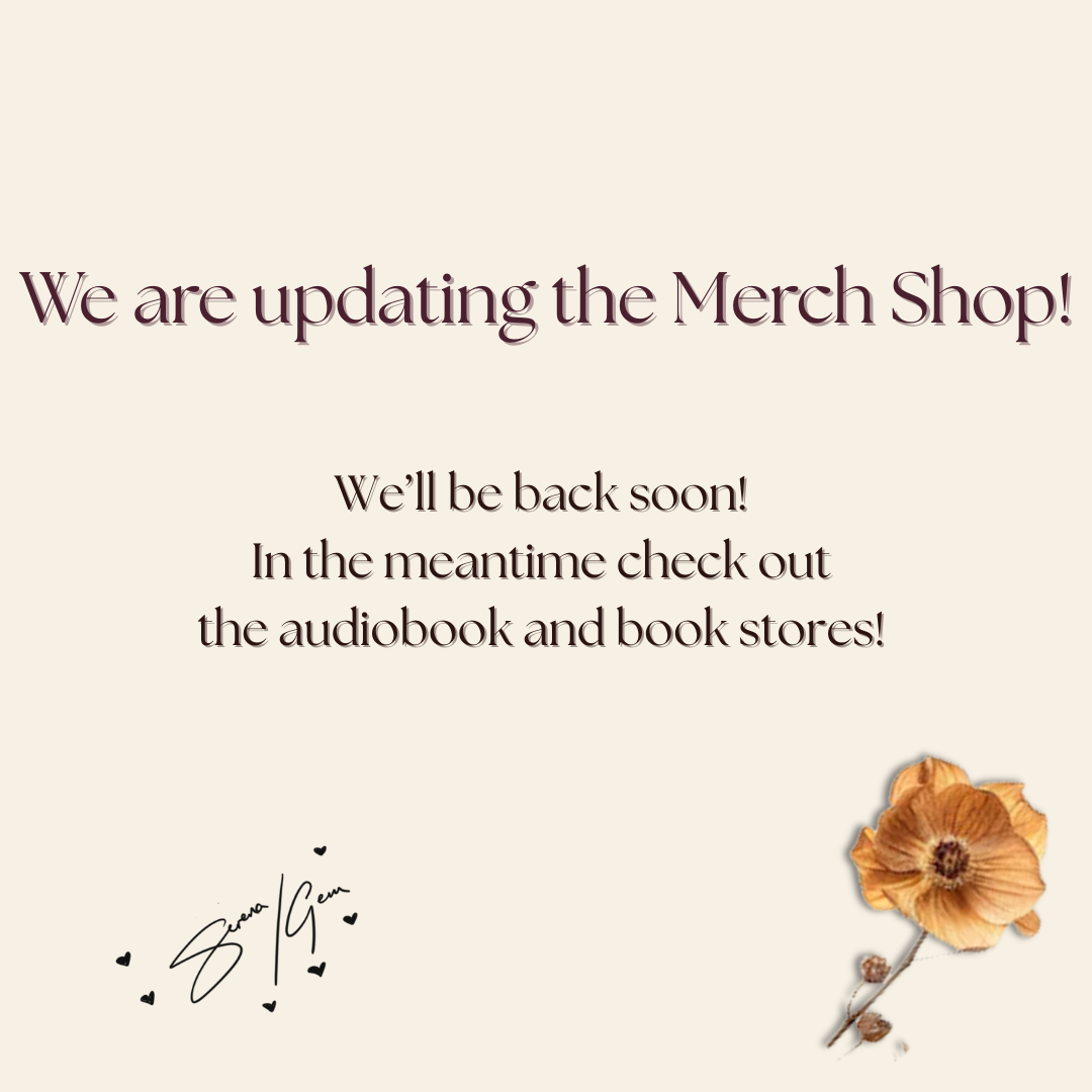 We are updating the Merch Shop! We’ll be back soon!  In the meantime check out  the audiobook and book stores!