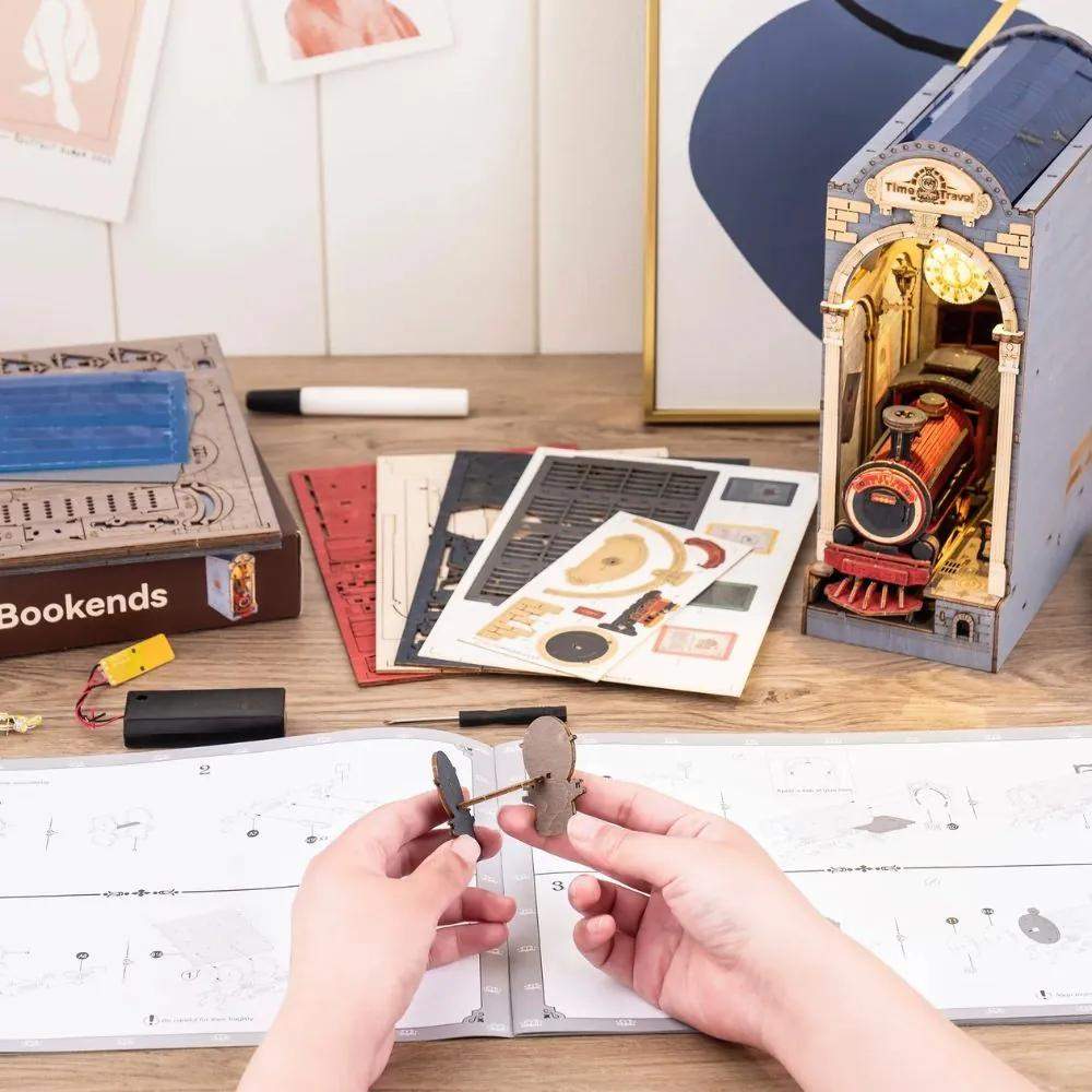 Calm creative DIY book nook moment