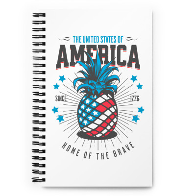 American Pineapple - The United States Of America Spiral notebook